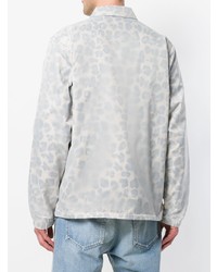 Camicia giacca leopardata grigia di Stussy