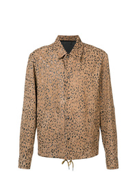 Camicia giacca leopardata marrone chiaro