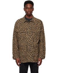 Camicia giacca leopardata marrone chiaro di Wacko Maria
