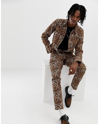 Camicia giacca leopardata marrone di ASOS DESIGN