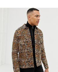 Camicia giacca leopardata marrone di ASOS DESIGN