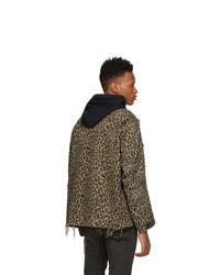 Camicia giacca leopardata marrone di R13