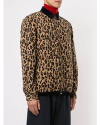 Camicia giacca leopardata marrone di Sacai