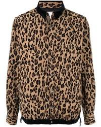 Camicia giacca leopardata marrone di Sacai