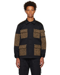 Camicia giacca leopardata nera