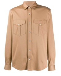 Camicia giacca marrone chiaro di Brunello Cucinelli