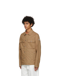 Camicia giacca marrone chiaro di Moncler