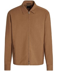 Camicia giacca marrone chiaro di Zegna