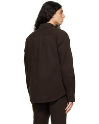 Camicia giacca marrone scuro di Helmut Lang