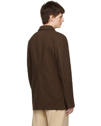 Camicia giacca marrone scuro di Nanushka