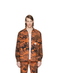 Camicia giacca mimetica arancione di McQ Alexander McQueen