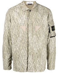 Camicia giacca mimetica beige di Stone Island