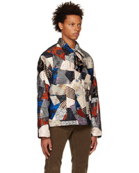Camicia giacca patchwork blu scuro di Acne Studios