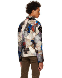 Camicia giacca patchwork blu scuro di Acne Studios