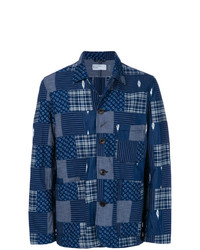 Camicia giacca patchwork blu scuro di Universal Works