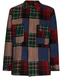 Camicia giacca patchwork bordeaux di Beams Plus