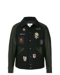 Camicia giacca ricamata nera di Kent & Curwen