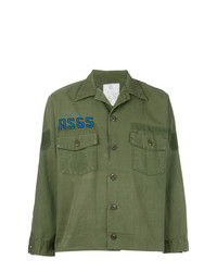 Camicia giacca ricamata verde oliva di As65