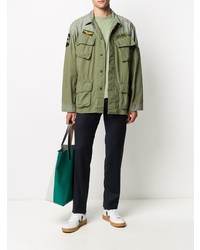 Camicia giacca ricamata verde oliva di Polo Ralph Lauren