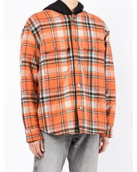 Camicia giacca scozzese arancione di Amiri