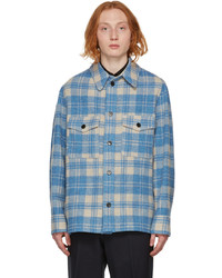 Camicia giacca scozzese azzurra di Isabel Marant