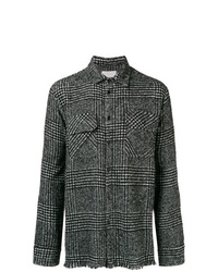 Camicia giacca scozzese grigio scuro di Laneus