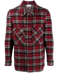 Camicia giacca scozzese rossa e nera di Pierre Louis Mascia