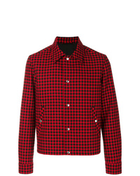 Camicia giacca scozzese rossa di AMI Alexandre Mattiussi