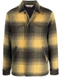 Camicia giacca scozzese senape di Aspesi