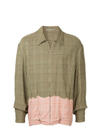 Camicia giacca scozzese verde oliva di Comme Des Garçons Vintage