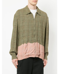 Camicia giacca scozzese verde oliva di Comme Des Garçons Vintage