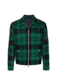 Camicia giacca scozzese verde scuro di AMI Alexandre Mattiussi
