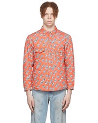 Camicia giacca stampata arancione di ERL