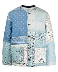 Camicia giacca stampata azzurra di KAPITAL