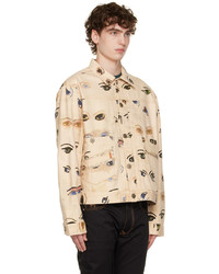Camicia giacca stampata beige di Vivienne Westwood
