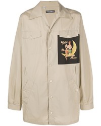Camicia giacca stampata beige di Dolce & Gabbana