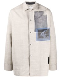 Camicia giacca stampata beige di Oamc