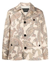 Camicia giacca stampata beige di Viktor & Rolf