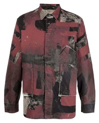 Camicia giacca stampata bordeaux di Diesel