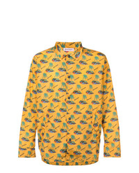 Camicia giacca stampata gialla di Palm Angels