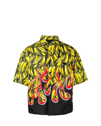 Camicia giacca stampata gialla di Prada
