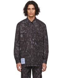 Camicia giacca stampata grigio scuro di McQ