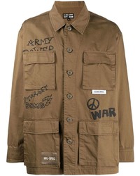 Camicia giacca stampata marrone di Izzue