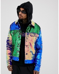 Camicia giacca stampata multicolore di ASOS DESIGN