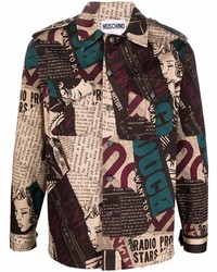 Camicia giacca stampata multicolore di Moschino