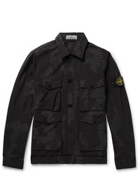 Camicia giacca stampata nera