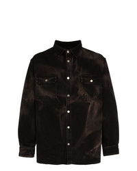 Camicia giacca stampata nera di 424