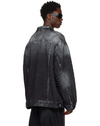 Camicia giacca stampata nera di Balenciaga