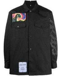 Camicia giacca stampata nera di McQ Swallow