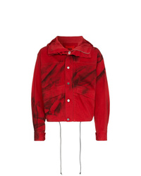 Camicia giacca stampata rossa di 424
